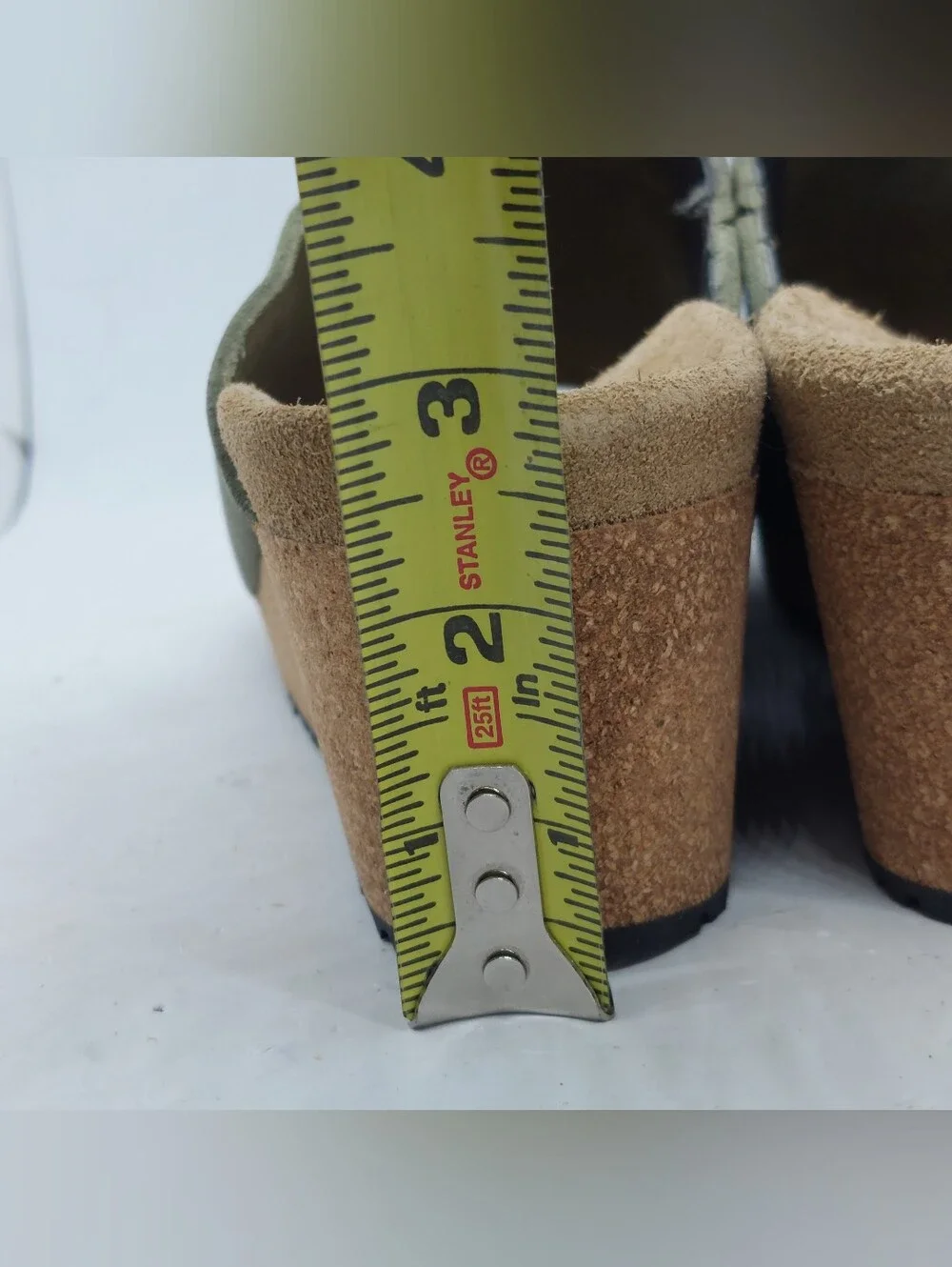 Papillio by Birkenstock Namica Suede Wedge Olive Green Metallic Womens Size 6